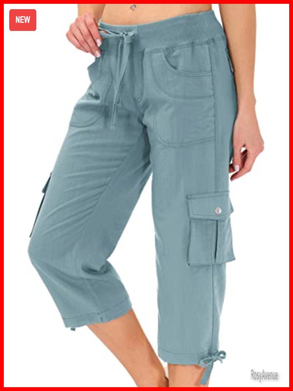 Capri Cargo Pants with Pockets Loose Fit Lightweight Hiking Pants